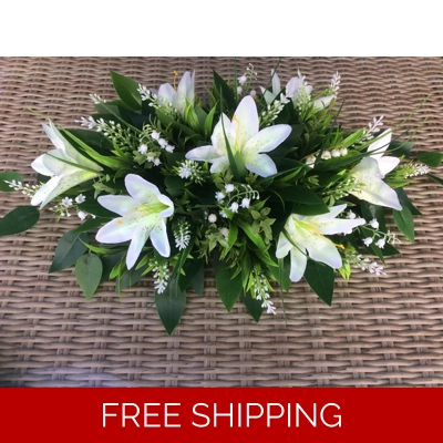 Cemetery Display with Tiger lily's